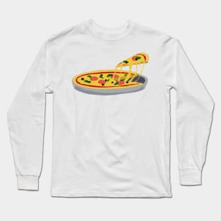 Cutting a pizza slice , pizza foodie Long Sleeve T-Shirt